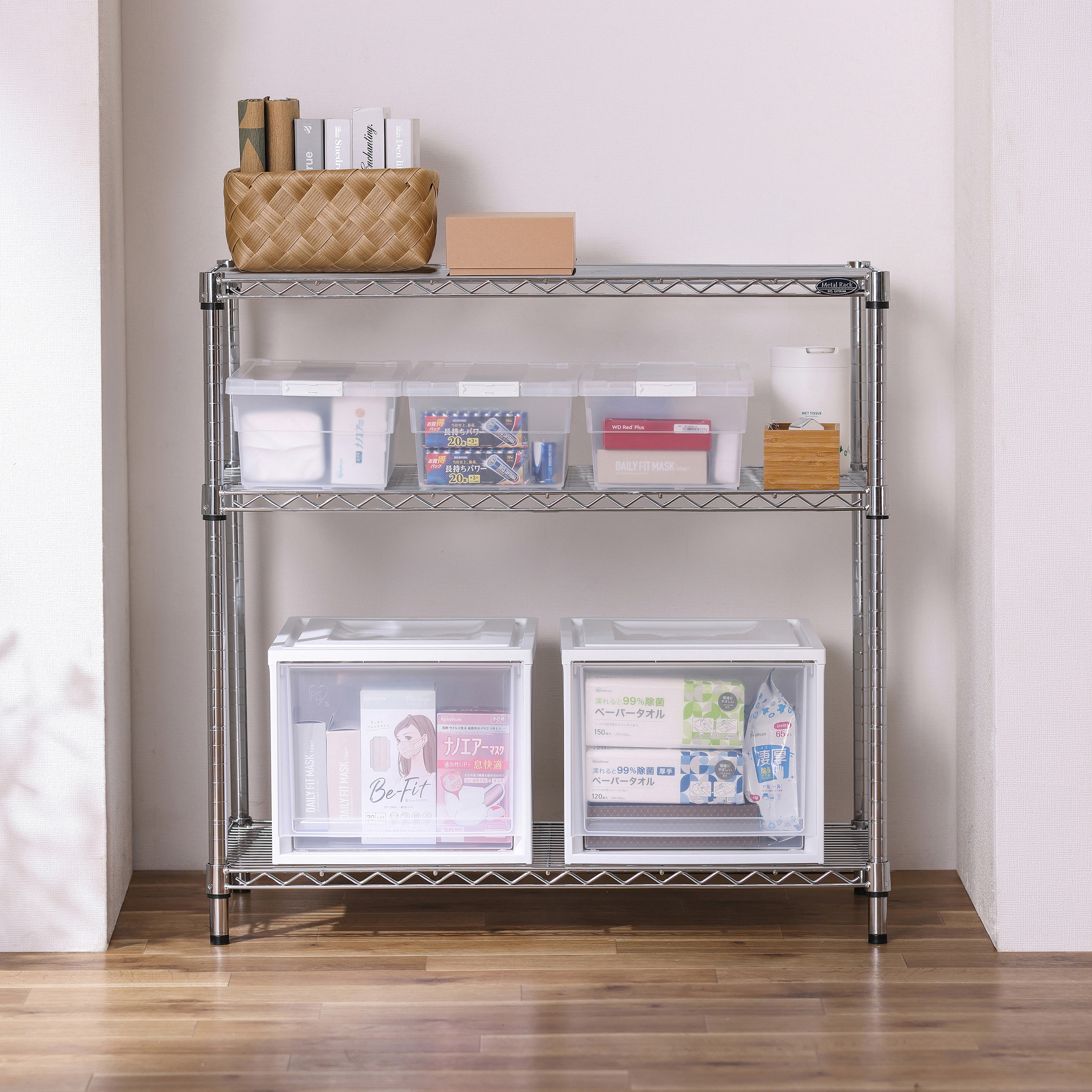 MR-9009 メタルラック (R) 幅91cm奥行46cm Φ25mm【耐荷重250kg/段