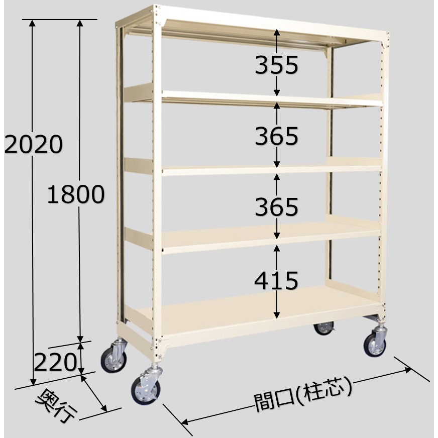 WMKS1818L05G 中量キャスターラック 40支柱タイプ WMKSタイプ 扶桑金属