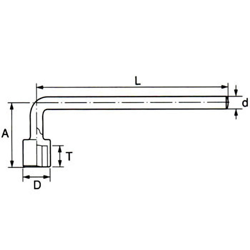 LB0017 L型ボックスレンチ 旭金属工業(旧:新日本ツール) 寸法17mm全長