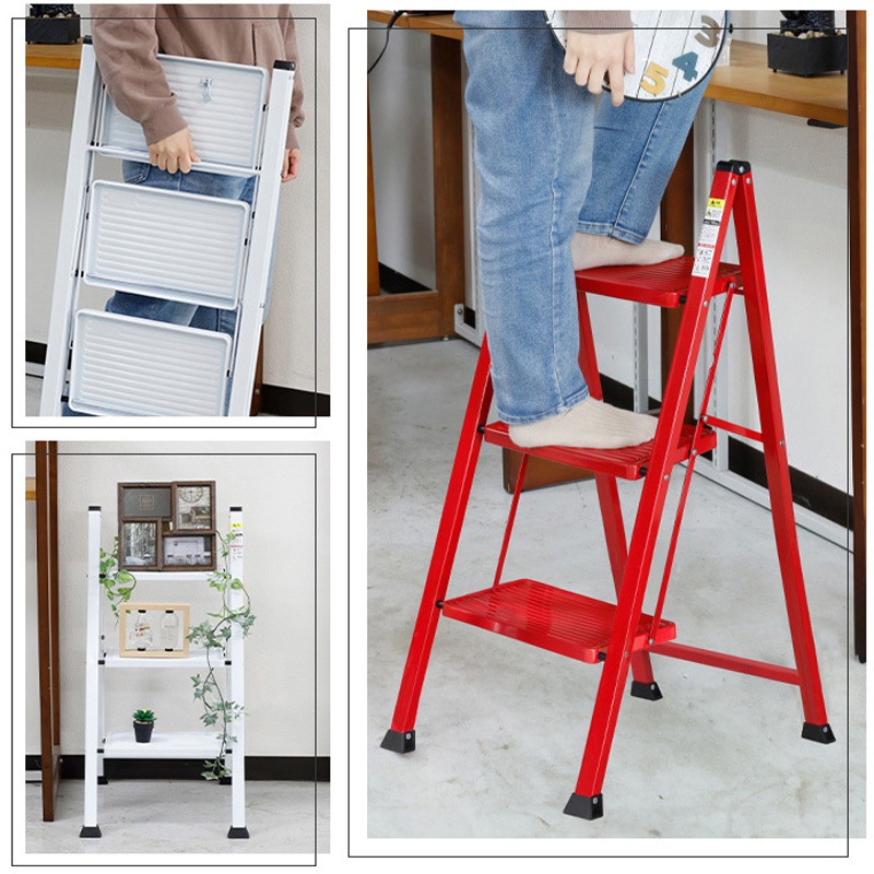 WK2004-RD 折りたたみ踏み台 ステップラダー 耐荷重150kg 1個 SIS