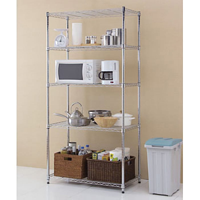 SE-918E メタルラック (R) メタルシェルフ 幅91cm×奥行46cm Φ25mm【耐