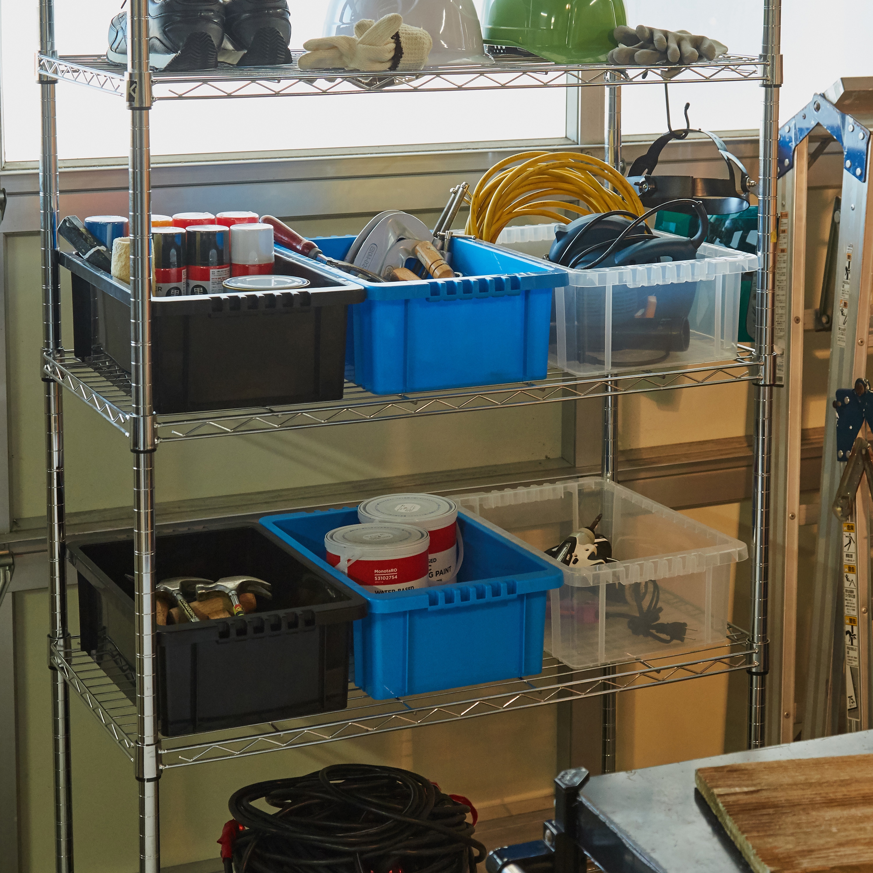 22 NVボックス モノタロウ クリア色 容量23L スタッキング可 フタ別売