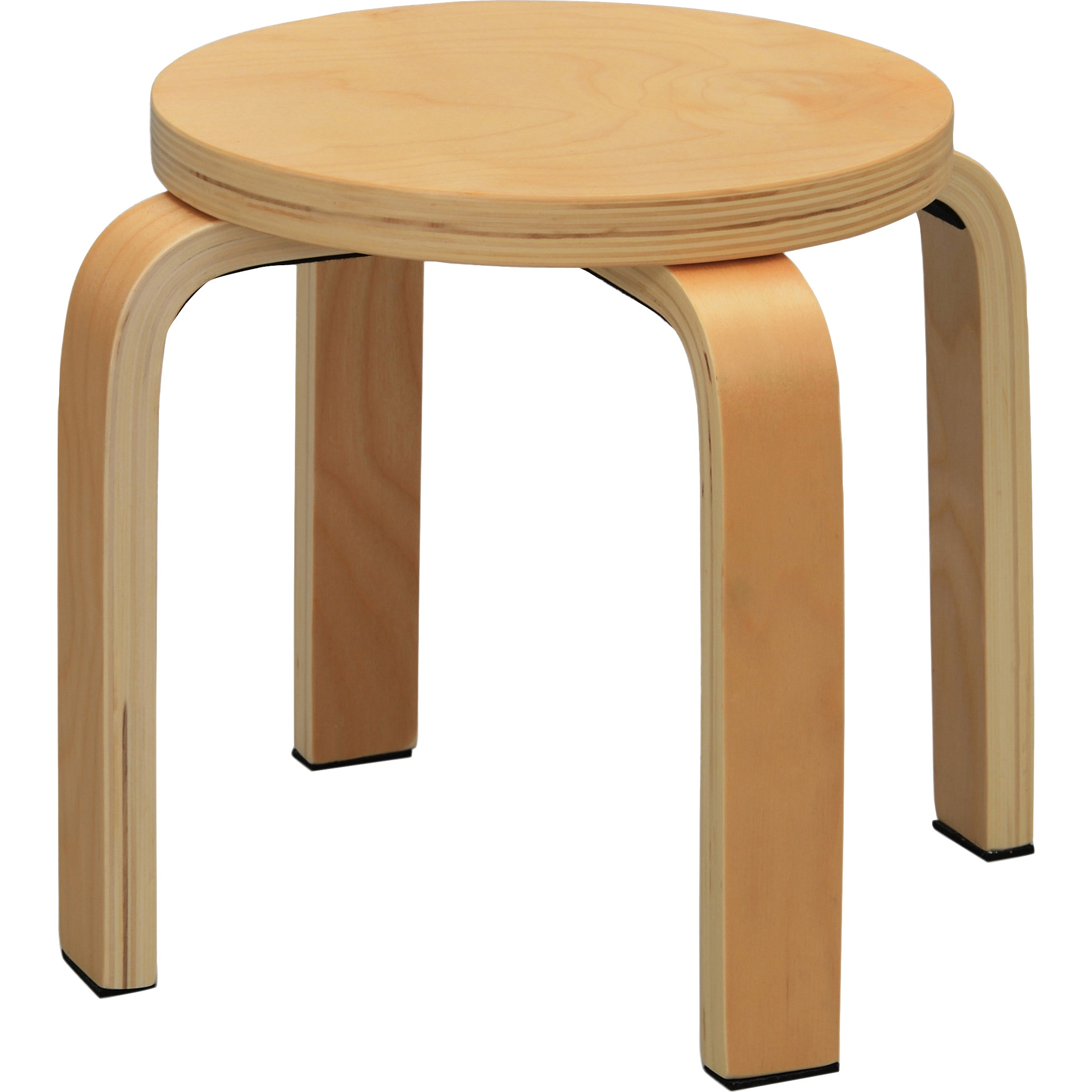 TSHSC280-N 木製丸イス TRUSCO 木目色 スタッキング可 高さ300mm幅