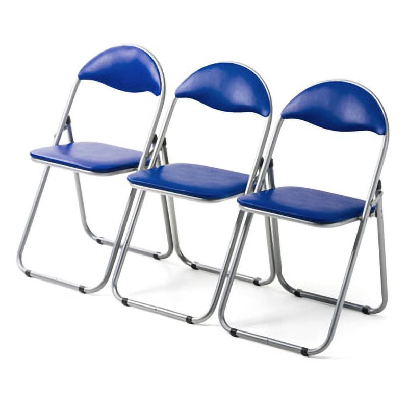 150-SNC122BL 折りたたみチェア サンワダイレクト ブルー色 幅450mm