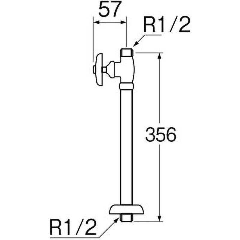 V21JS-X2-13X300 ストレート形止水栓 SANEI(旧:三栄水栓製作所) 呼び径