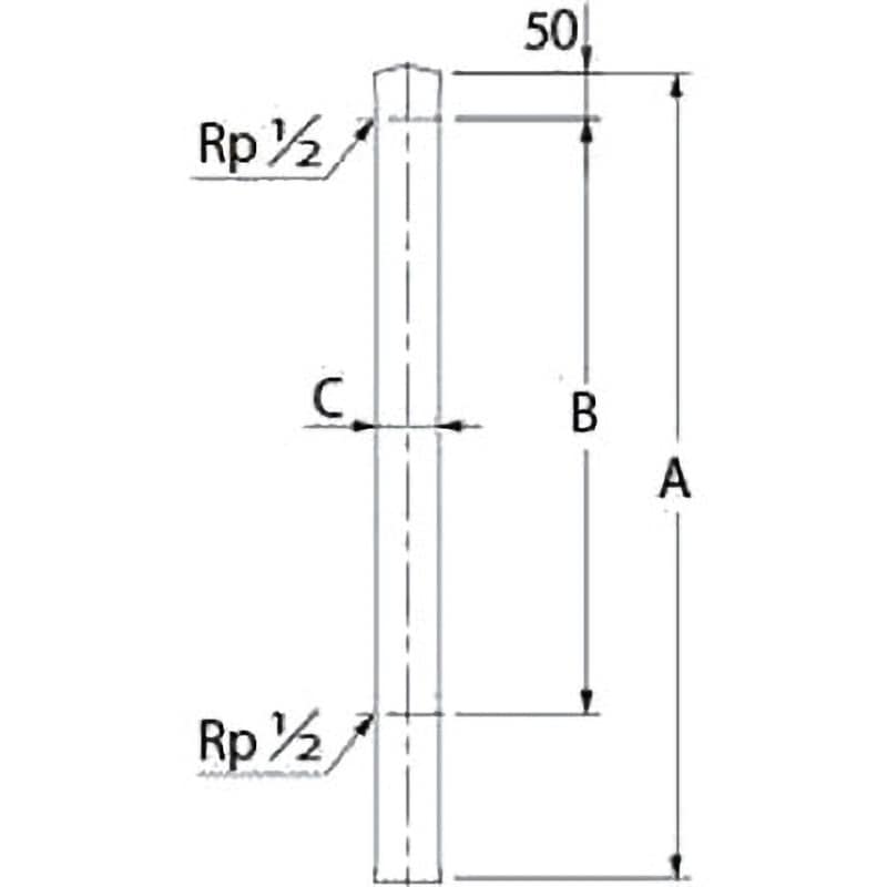 6161BS-1500 ステンレス水栓柱 1個 カクダイ 【通販モノタロウ】