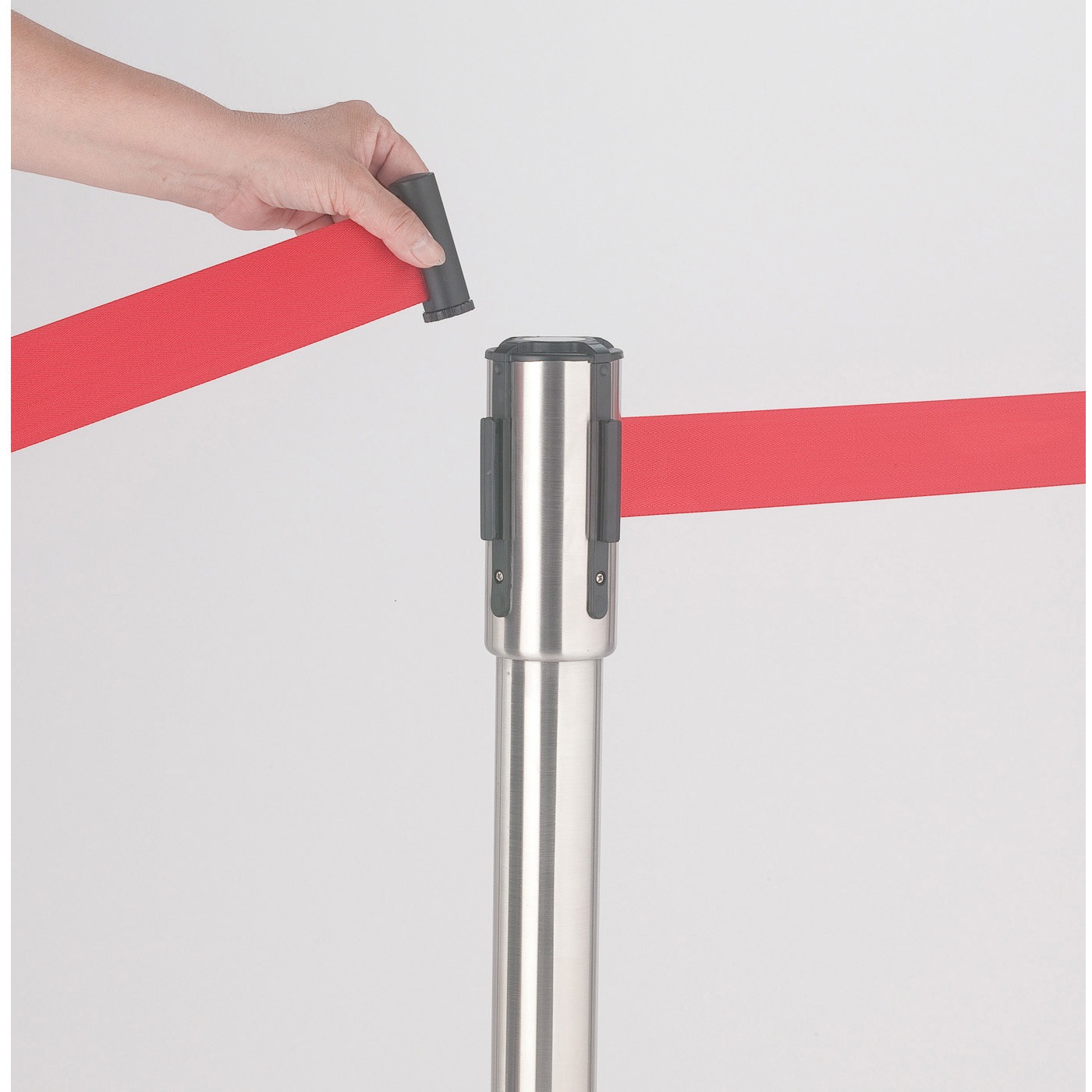 SU-660-500-2 ベルトパーテーションスタンドD(ステン) テラモト レッド