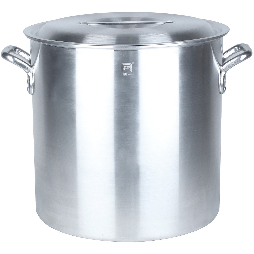 ALZND039 アルミ寸胴鍋(目盛付) レストランサプライ 容量46L 寸法39cm