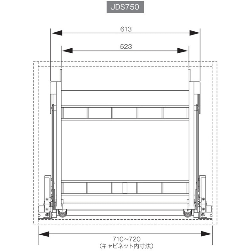 JDS750 ダウンキャビネット(吊り戸棚用昇降棚) オークス 間口750mm