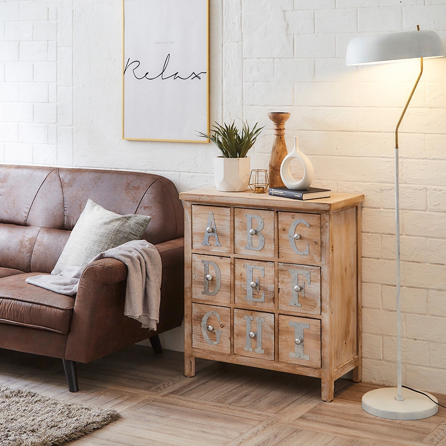 SH-24-0010-NAABC アンティーク文字チェスト 木製 サンコウ ナチュラル