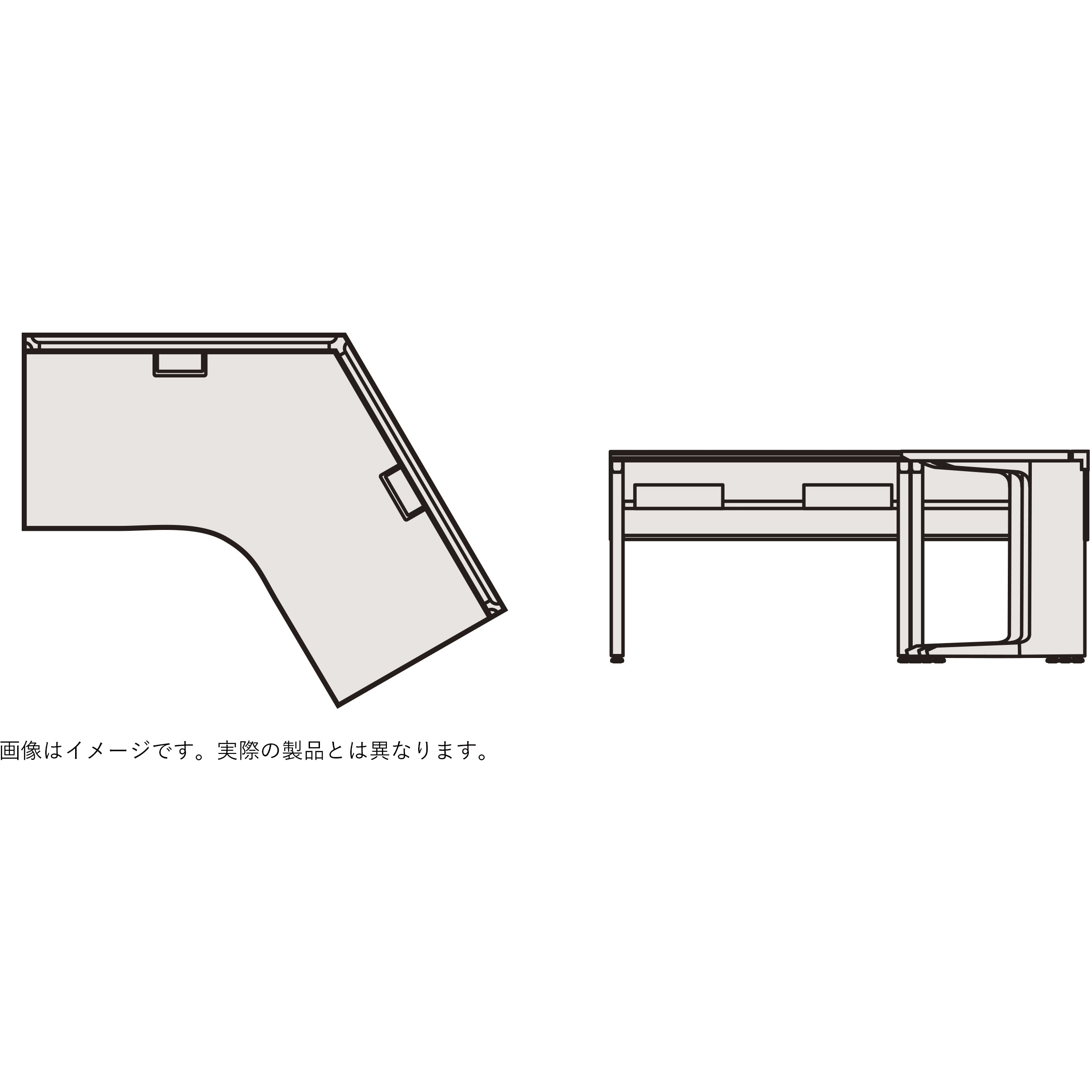 JFA-1166SKJ-ZX インクルード 120度オペレーションデスク(6/6) 配線口