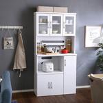 PST-1890WH-WH-LF2 ホワイト食器棚【パスタキッチンボード】(幅90cm×高