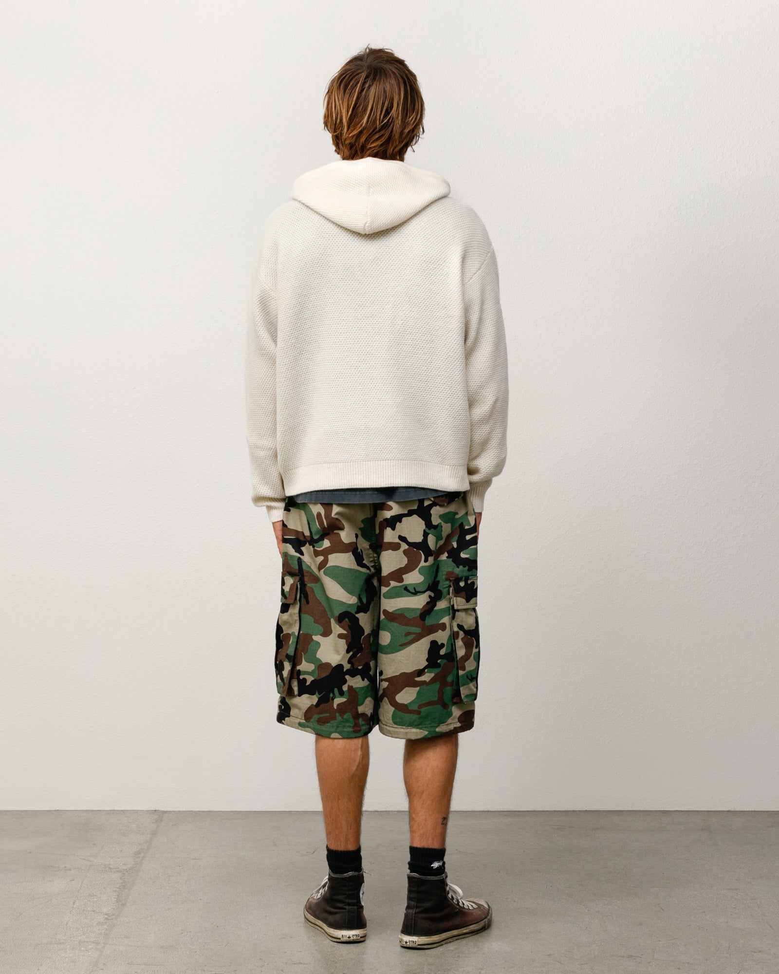 Textured Zip Hooded Sweater – Bone | Tops & Knits | Stüssy Japan