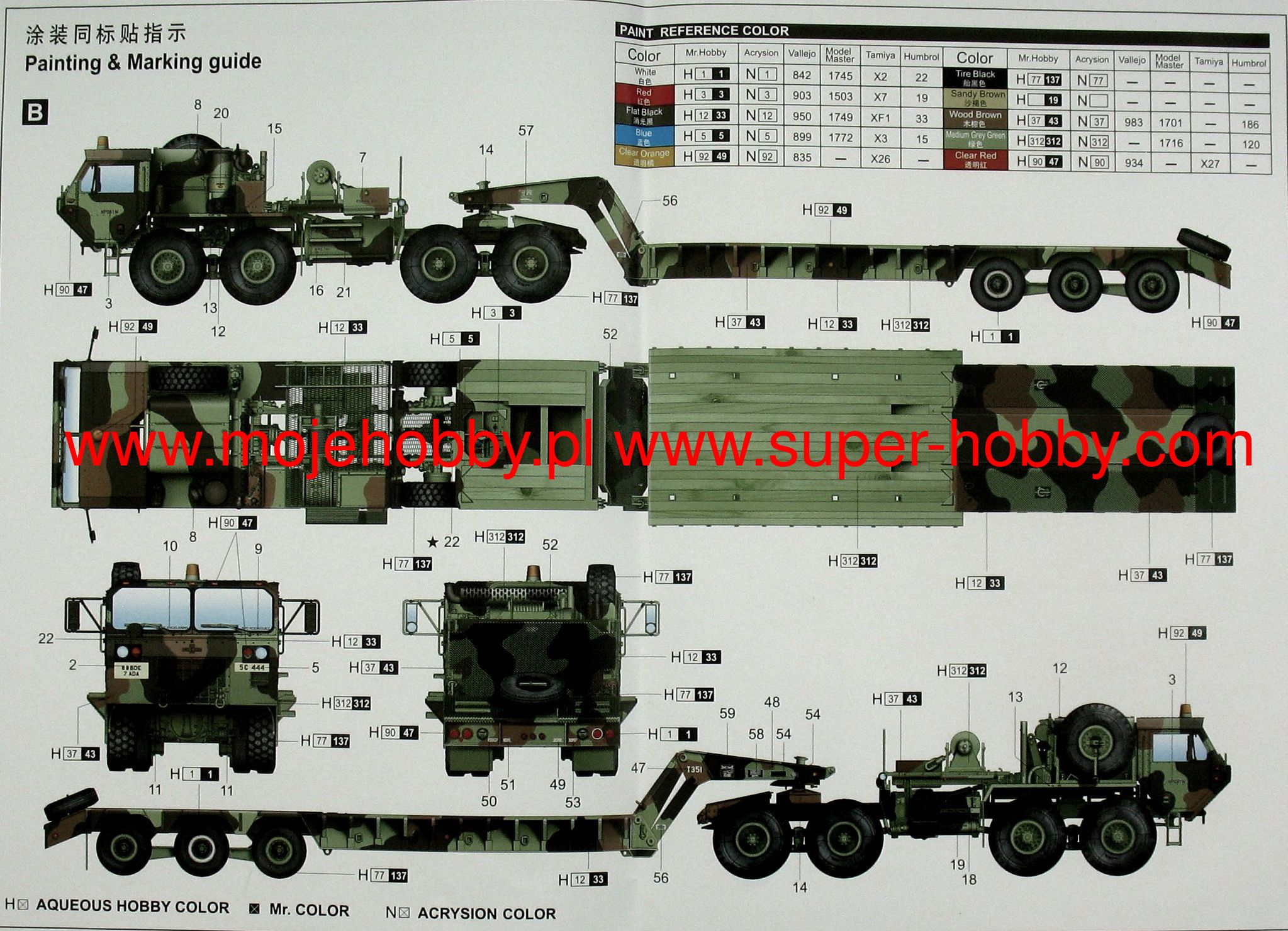 M983A2 HEMTT Tractor with M870A1 Semi-Trailer Trumpeter 01055