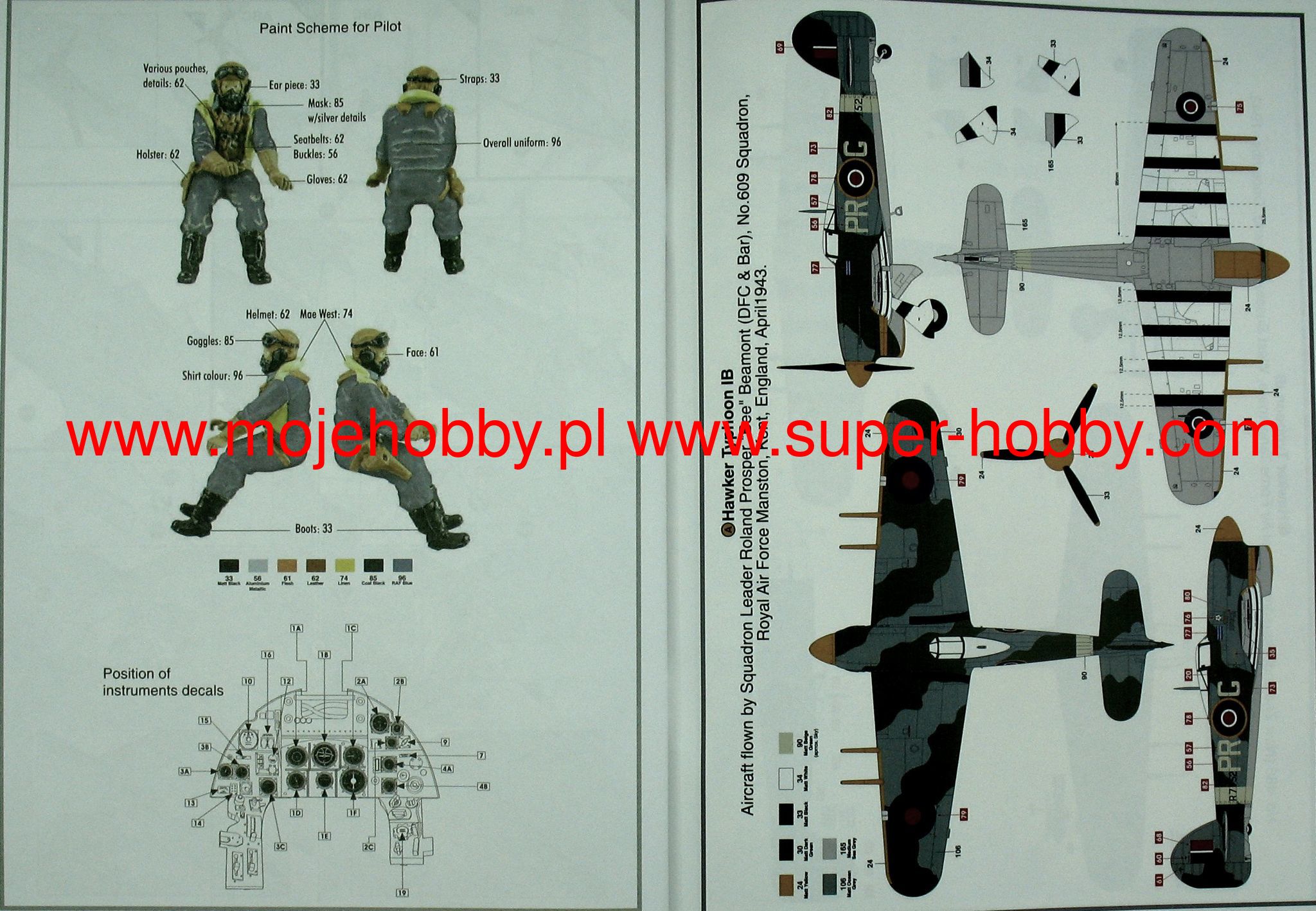 Hawker Typhoon Mk. IB 'Car Door' with Additional Scheme Airfix 19003A