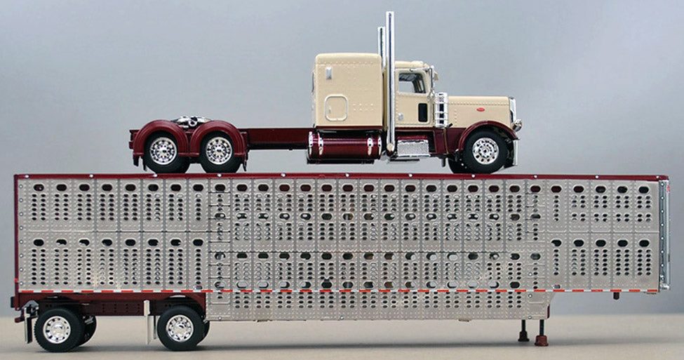 RETIRED #60-0938 Garnet Red & Cream Peterbilt Livestock Set – JW