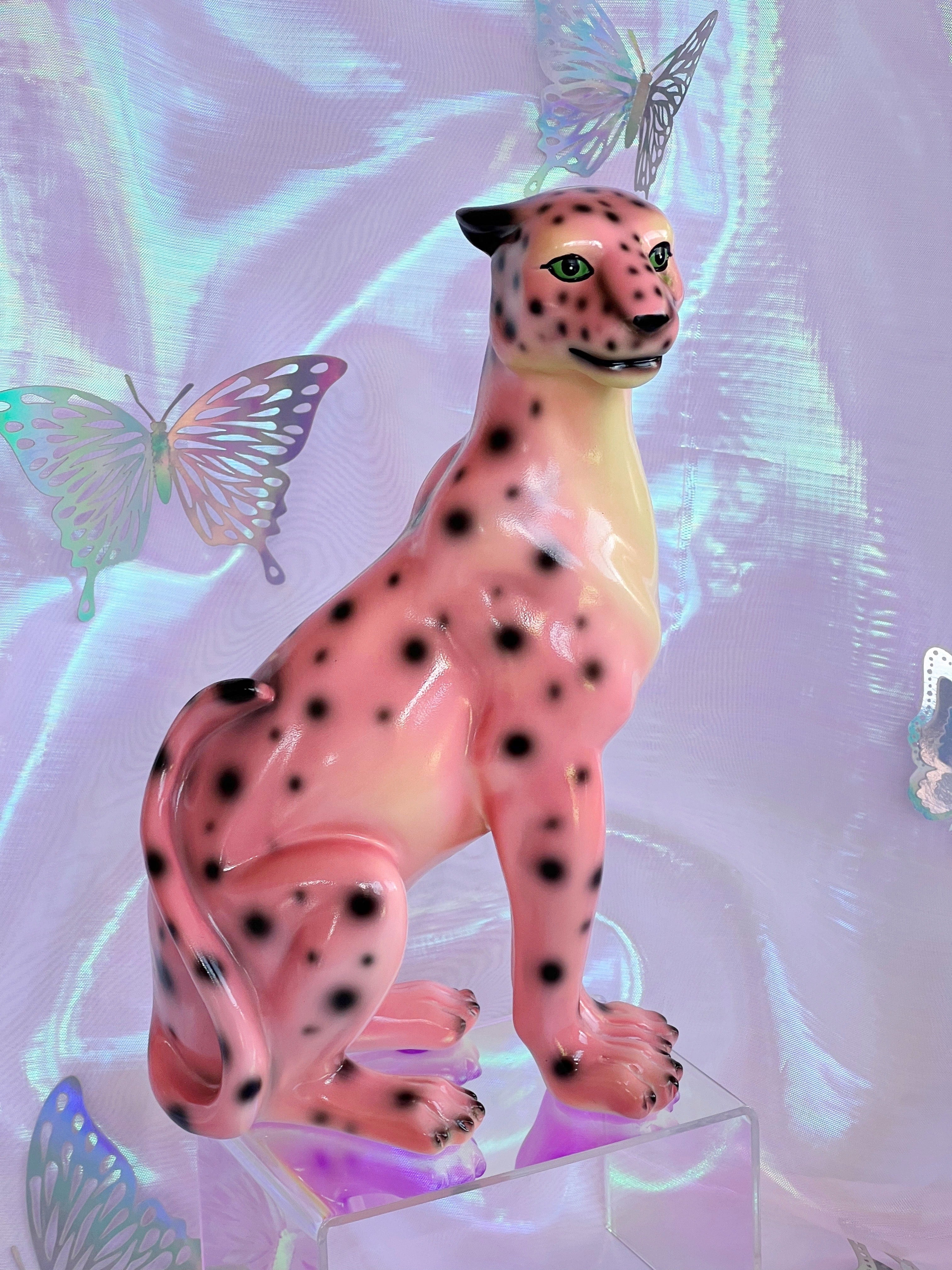 Petal the Pink Leopard Statue – Jungle Cat Club