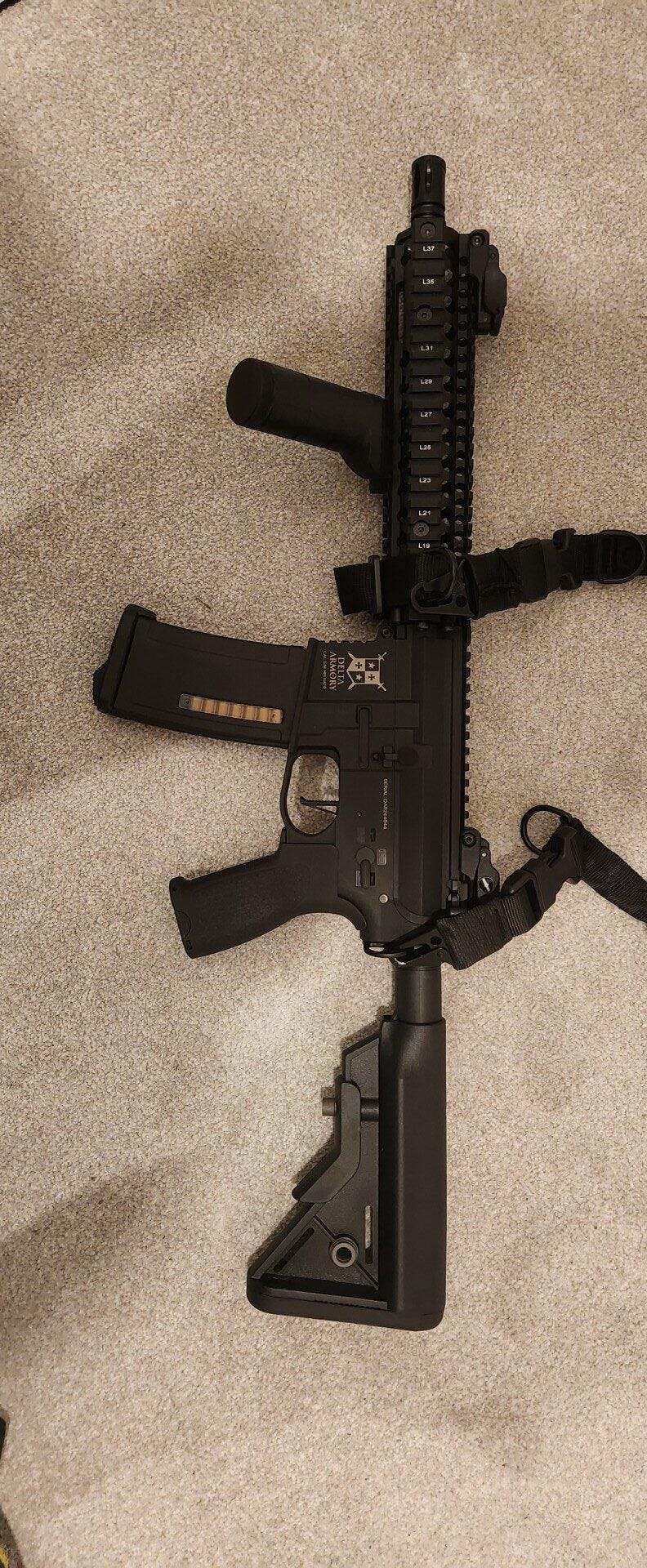 Zenit RK-1 tactical foregrip on B-25U mount, angled foregrip