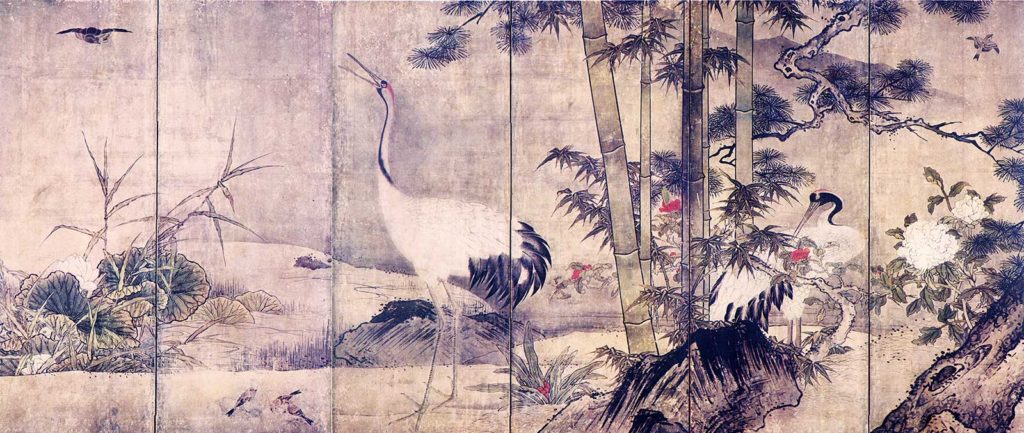 花鳥図屏風 かちょうずびょうぶ Flowers and birds figure screen