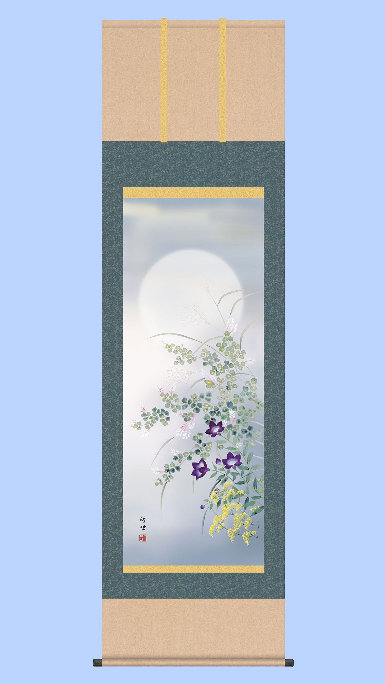 花鳥画掛け軸 四季彩遷 秋 田村竹世 – 寿鳳人形の東芸