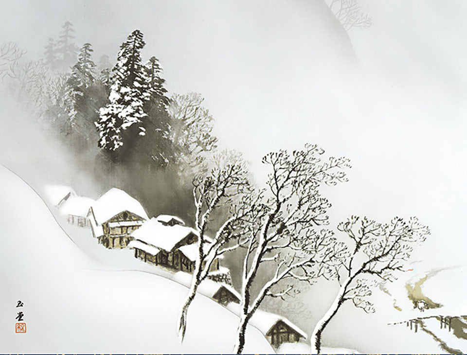 名画複製画掛け軸 吹雪 川合玉堂 – 寿鳳人形の東芸