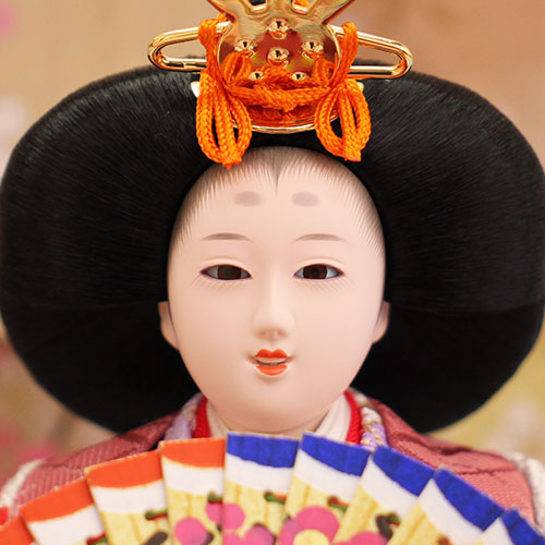 雛人形 ケース飾り 二人 幅38cm｜ガラスケース固定型 小芥子親王 窓