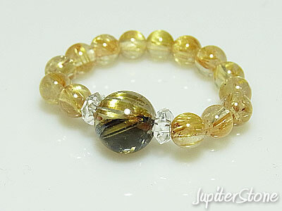 最強金運の石「太陽放射タイチンゴールドルチルクォーツ＆タイチン」金