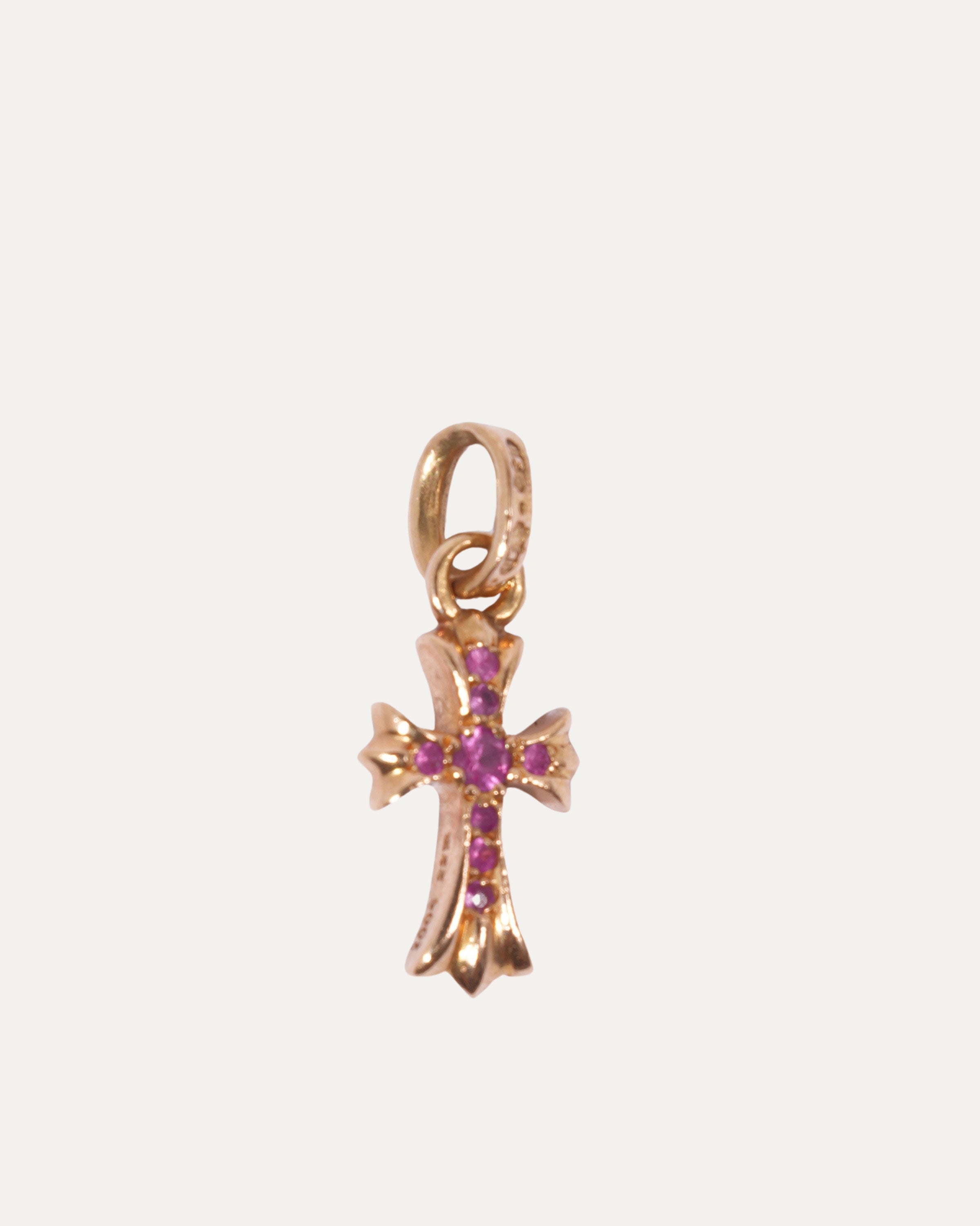 Chrome Hearts 22k Baby Fat Pink Sapphire Cross Charm – Justin Reed