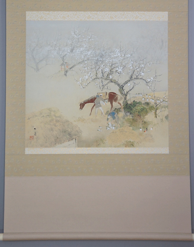 山下竹斎 梅日和 | 掛軸(掛け軸)販売／表装ご依頼は掛軸いっぷく掛軸