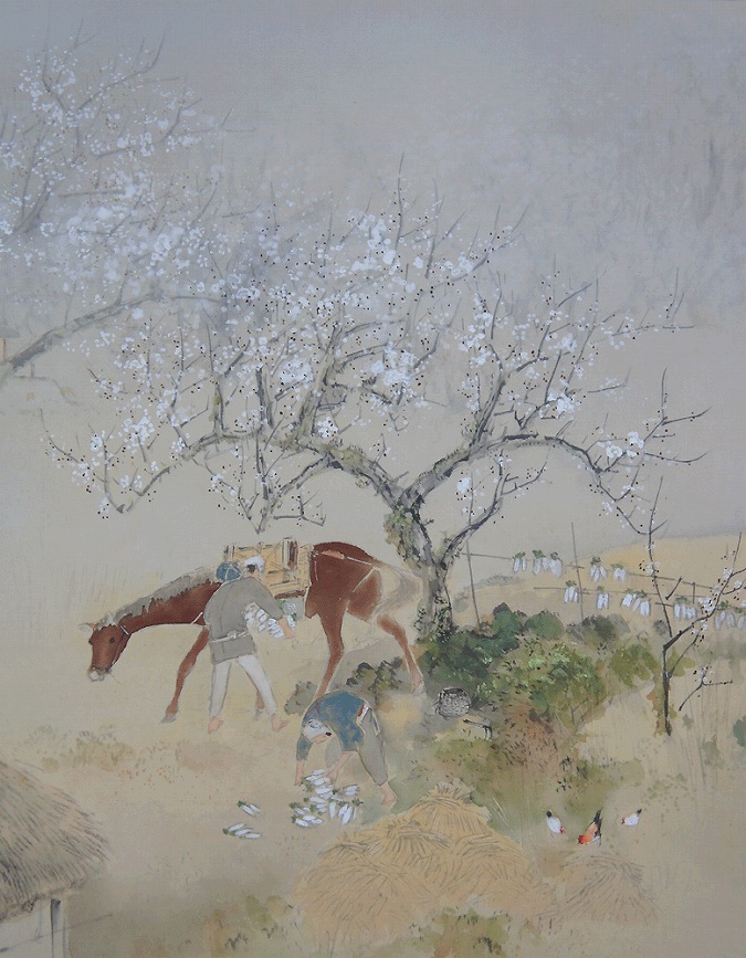 山下竹斎 梅日和 | 掛軸(掛け軸)販売／表装ご依頼は掛軸いっぷく掛軸