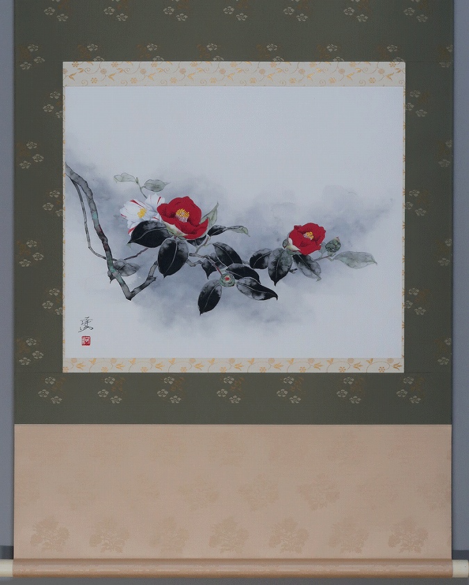 河出幸之助 椿 | 掛軸(掛け軸)販売／表装ご依頼は掛軸いっぷく掛軸