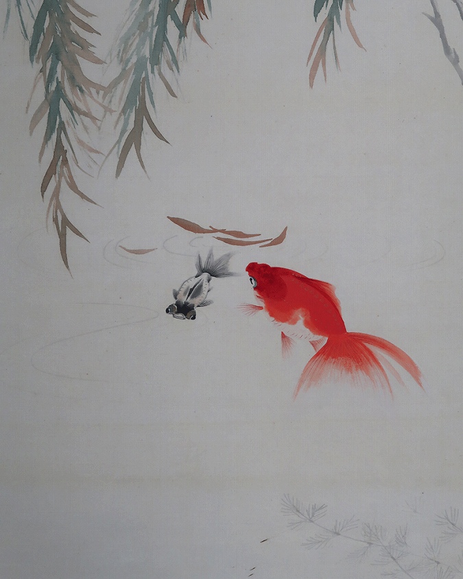 田中春璋 金魚 | 掛軸(掛け軸)販売／表装ご依頼は掛軸いっぷく掛軸