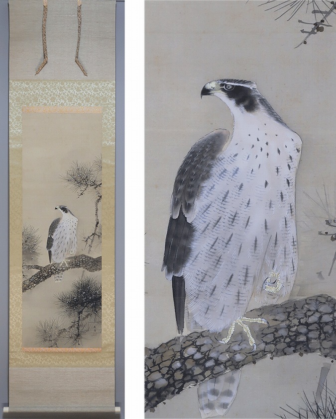 清田柳荘 瑞鷹図 | 掛軸(掛け軸)販売／表装ご依頼は掛軸いっぷく掛軸