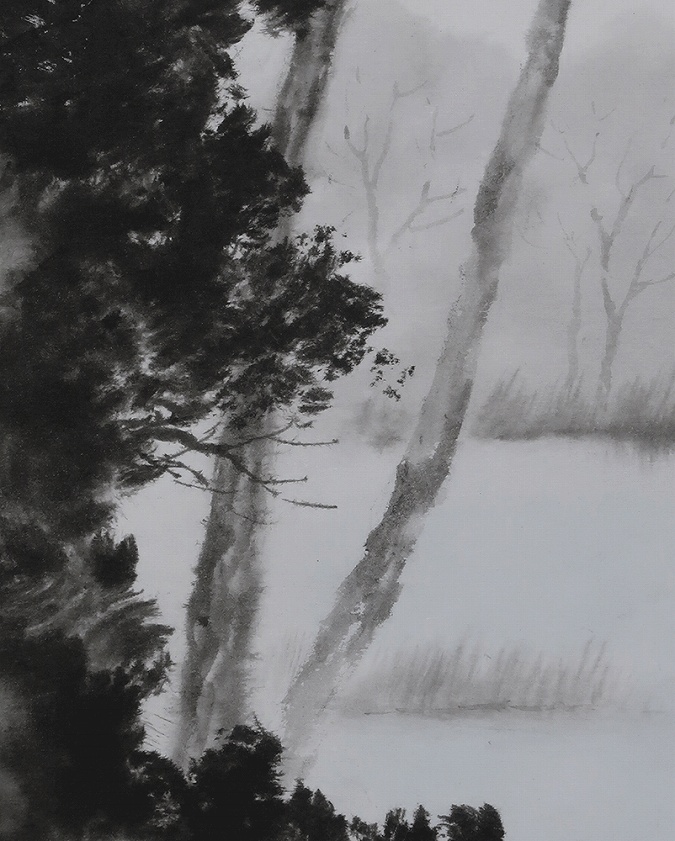 浜田三郎 湖上釣舟 | 掛軸(掛け軸)販売／表装ご依頼は掛軸いっぷく掛軸