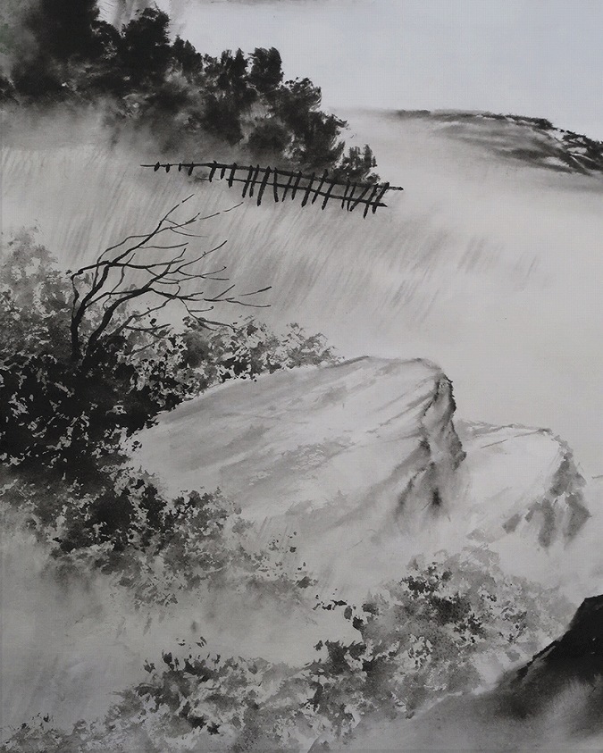 浜田三郎 湖上釣舟 | 掛軸(掛け軸)販売／表装ご依頼は掛軸いっぷく掛軸