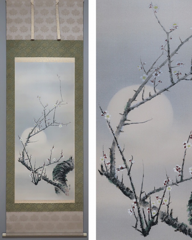 国井幸雪 梅月 | 掛軸(掛け軸)販売／表装ご依頼は掛軸いっぷく掛軸