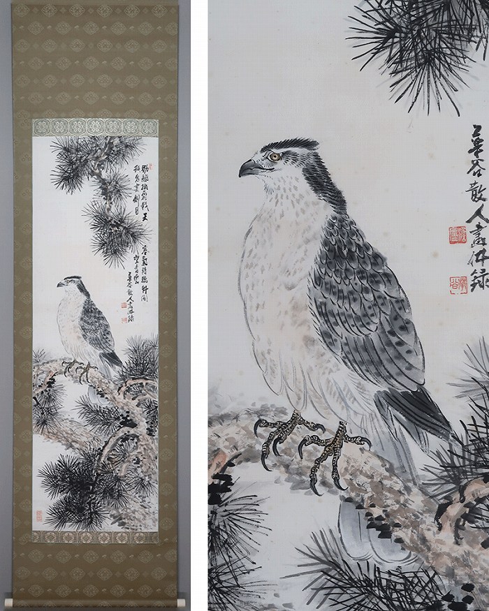 佐川華谷 鷹之図 | 掛軸(掛け軸)販売／表装ご依頼は掛軸いっぷく掛軸