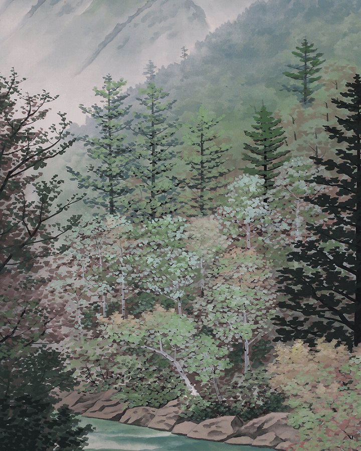 小暮成起 青緑山水 | 掛軸(掛け軸)販売／表装ご依頼は掛軸いっぷく掛軸