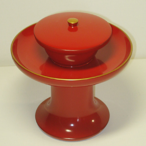 輪島塗 高茶台 -無地- [朱色] 金縁｜輪島市の輪島塗漆器販売 輪島朝市