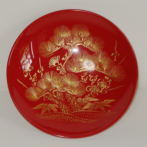輪島塗 杯(盃) (大) -松竹梅の沈金仕上げ- [朱色]｜輪島市の輪島塗漆器