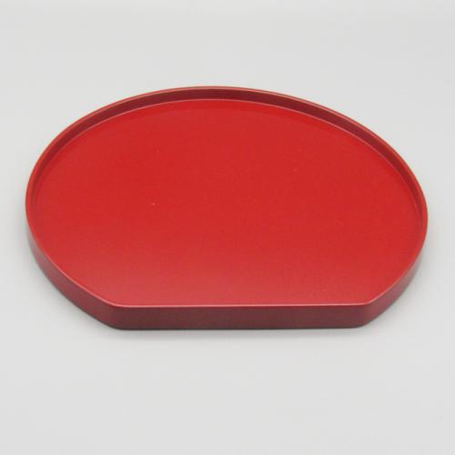 輪島塗 半月盆 (小) -無地- [内面朱色/外面黒色]｜輪島市の輪島塗漆器