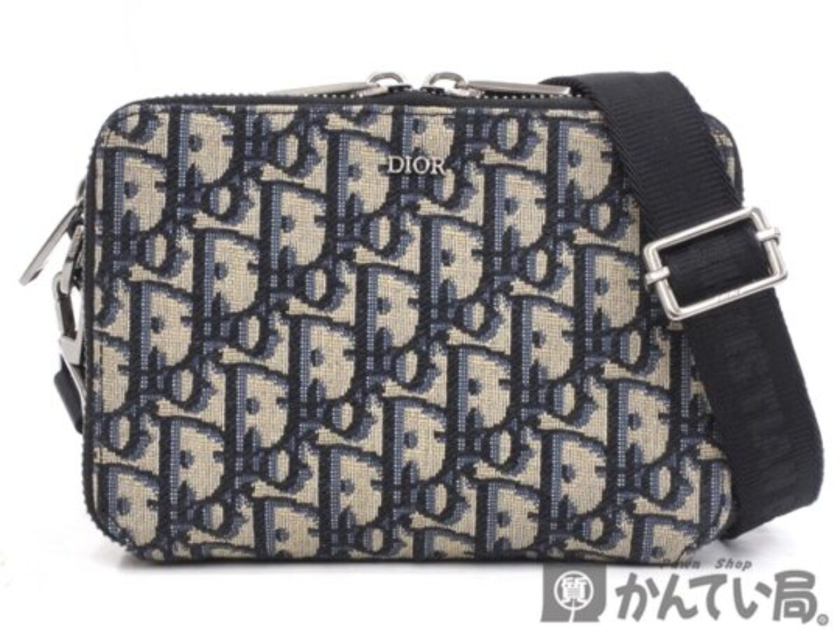 ディオール】ディオール オブリーク ジャカード ストラップ付きジップ