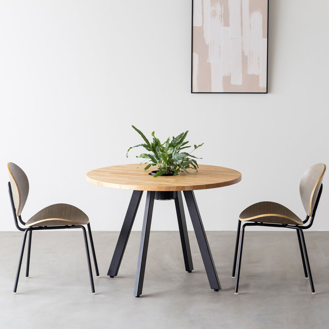 THE CAFE TABLE / ラバーウッド Black Steel 4pin × ラウンド φ81