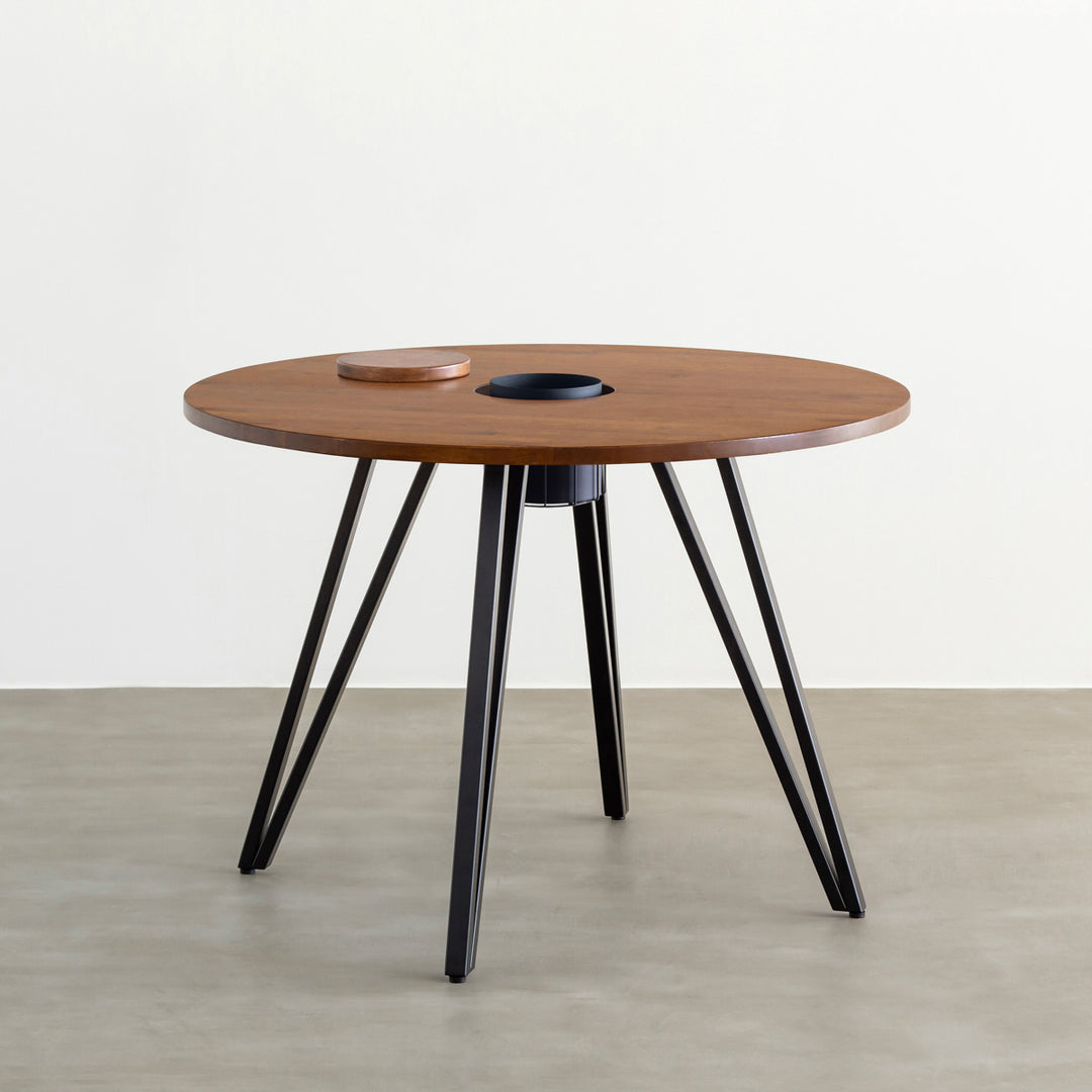 THE CAFE TABLE / ラバーウッド Black Steel トライアングル 4pin