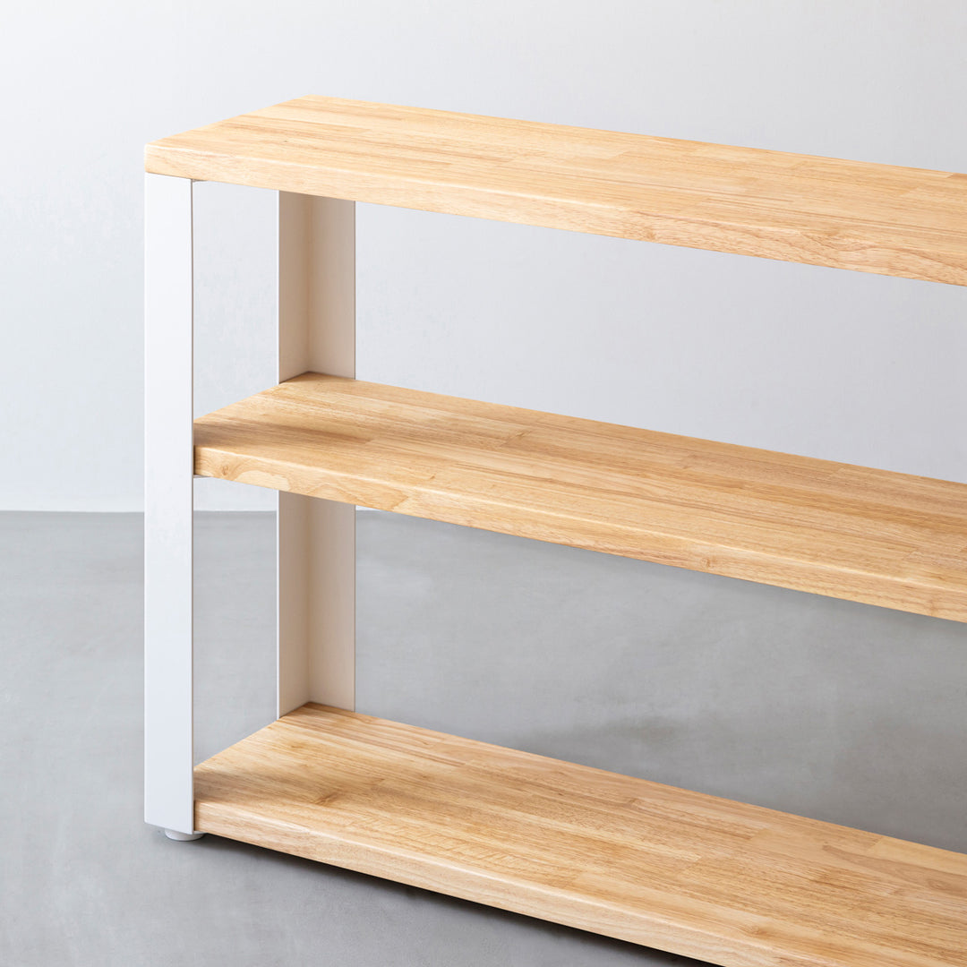 THE STORAGE SHELF 3段 / ラバーウッド ナチュラル × White Steel
