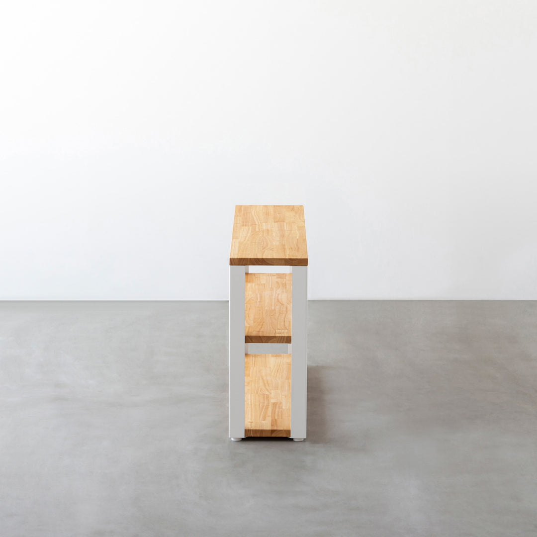 THE STORAGE SHELF 3段 / ラバーウッド ナチュラル × White Steel