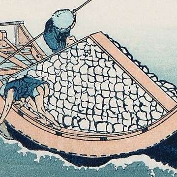 古美術 富嶽三十六景 武陽佃島 今右衛門作 飾り皿 木箱付き