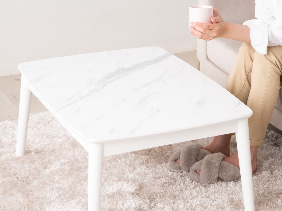 フランフラン、大理石調で年中使えるこたつテーブル - 家電 Watch