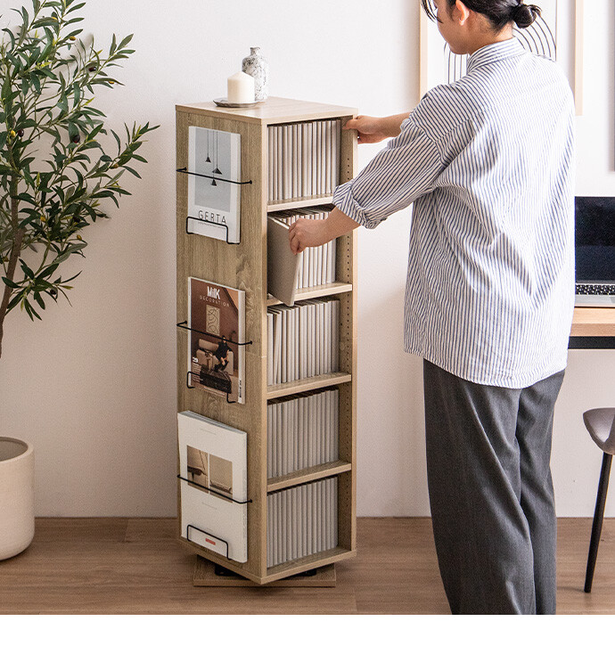 送料無料】Libro リブロ 幅36 本棚 ブックシェルフ 回転ラック 回転