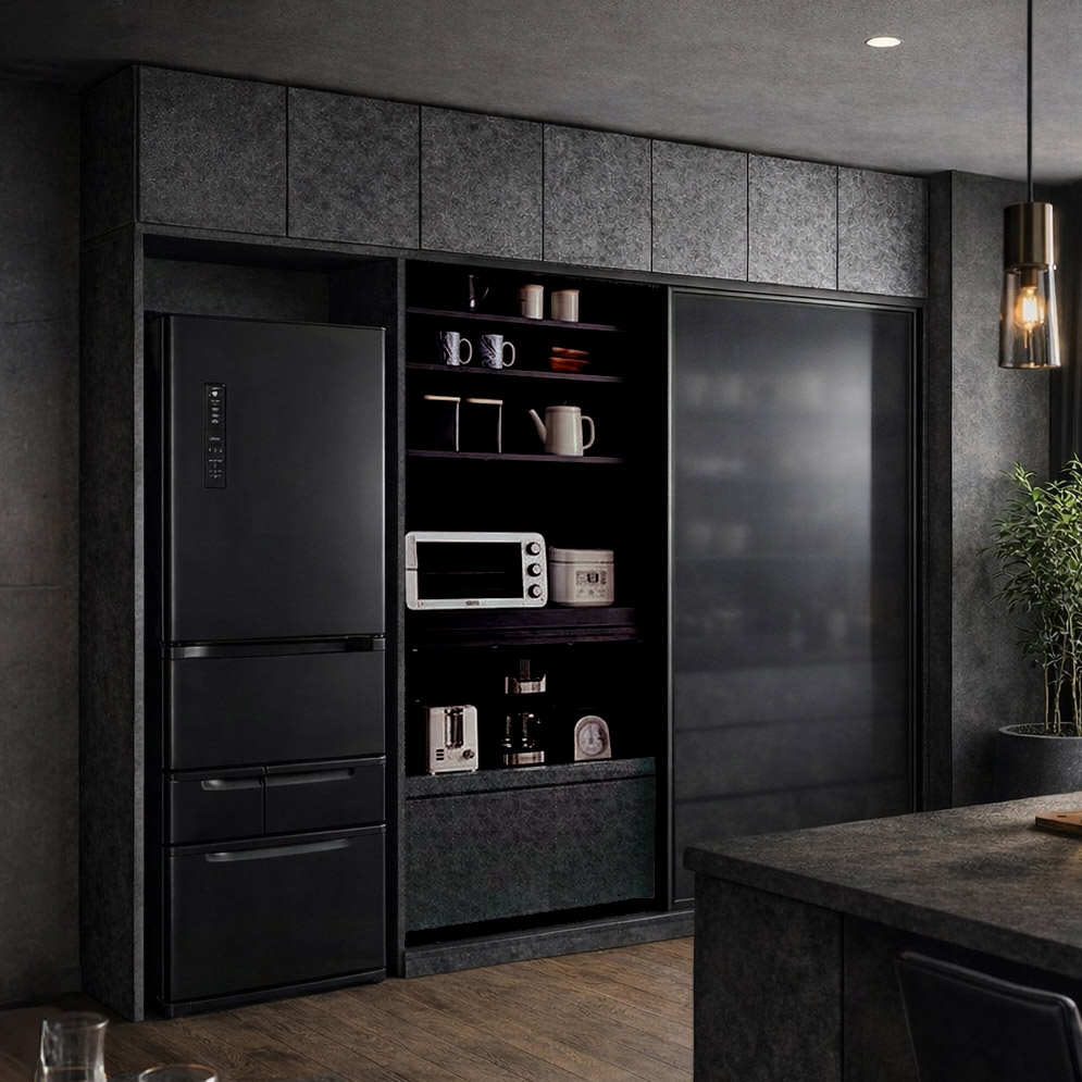 サイズと色が選べる食器棚 セミオーダーキッチン収納 ビアンコ